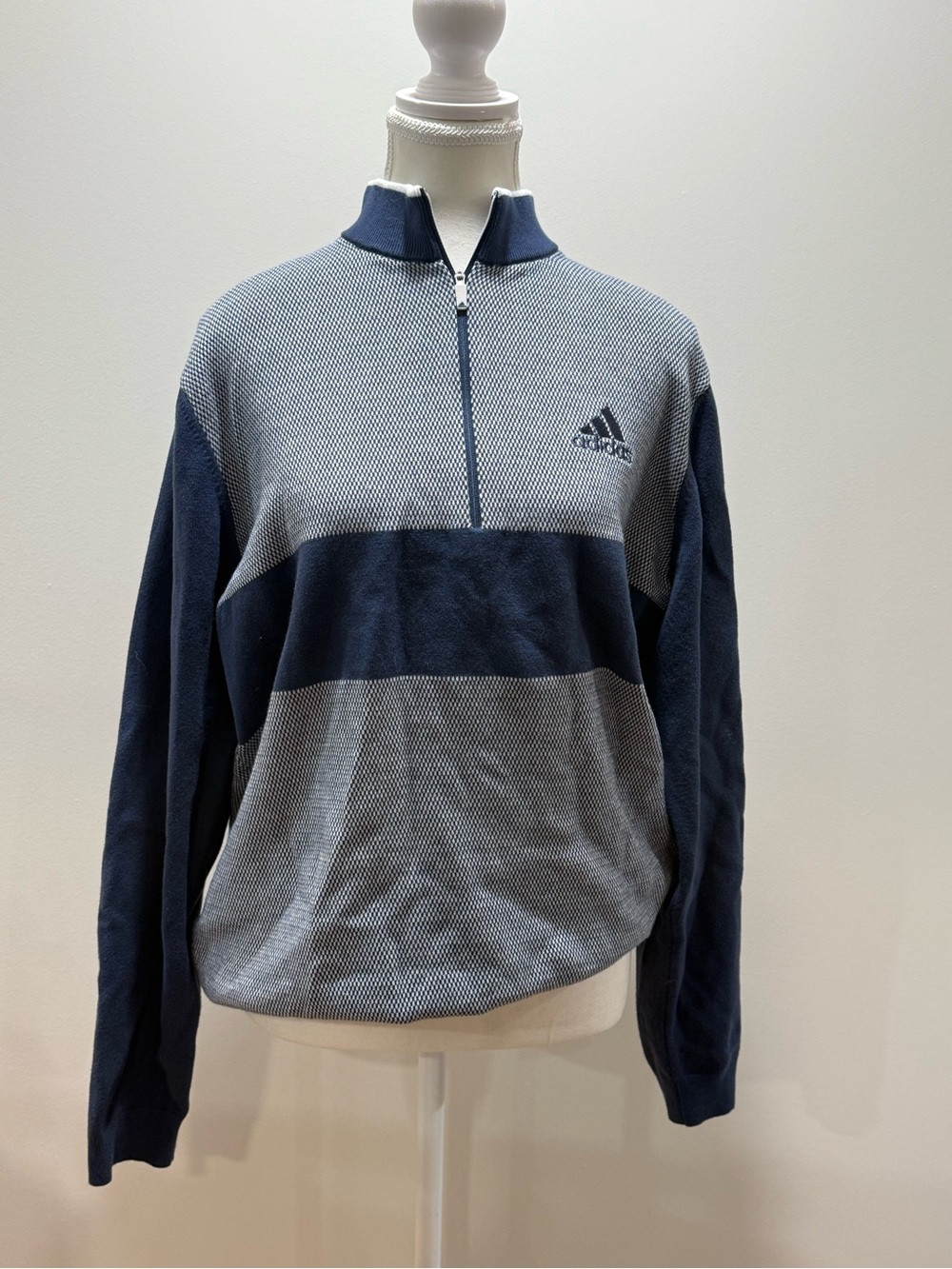 Adidas Men's Navy Quarter-Zip Sweater